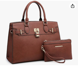 Dasein Women Handbags and Purses Ladies Shoulder Bag Top Handle Satchel Tote Work Bag with Matching Clutch