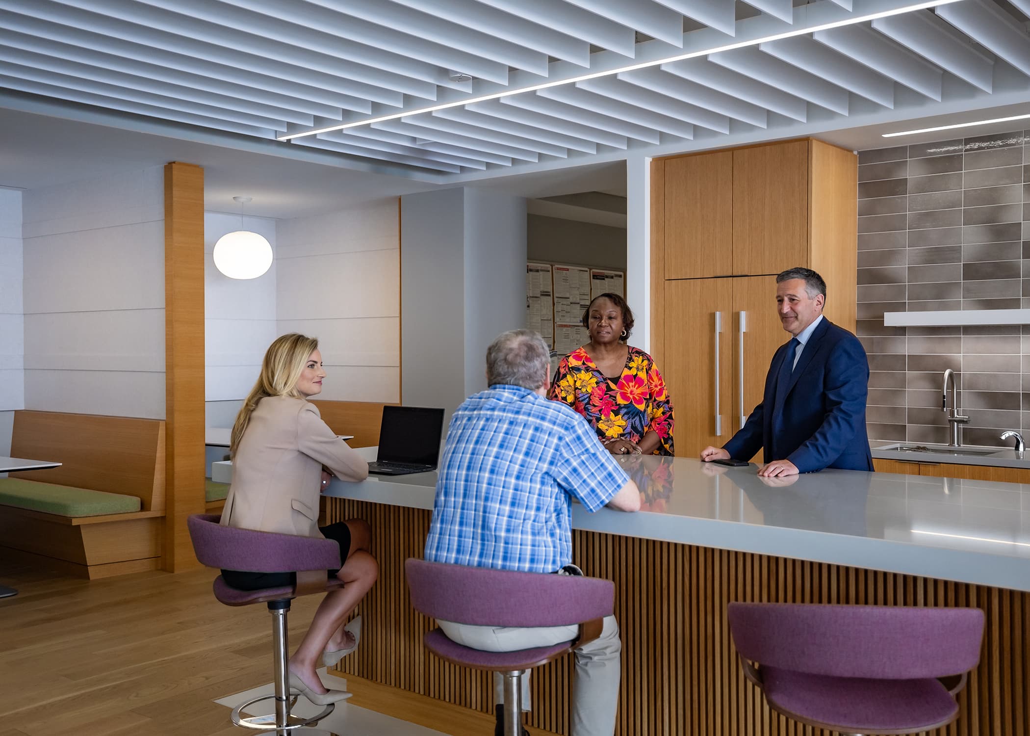 Nixon Peabody Chicago Office cafe with Glen Gercken, Dan Schwartz, Christie Kurow, LaRita Varnado